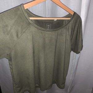 Olive Suede Top